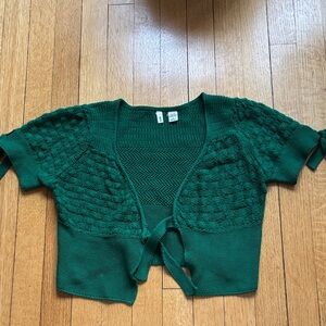 Moth Forest Green Knit Cardigan